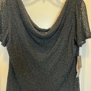 J Kara Black Beaded Blouse